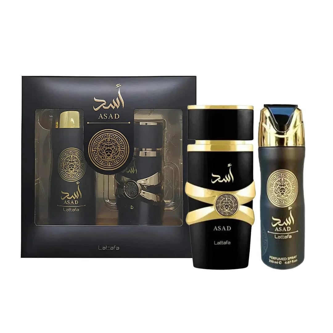 LATTAFA ASAD EDP 100ML SET + PERFUME SPRAY 200ML - 1