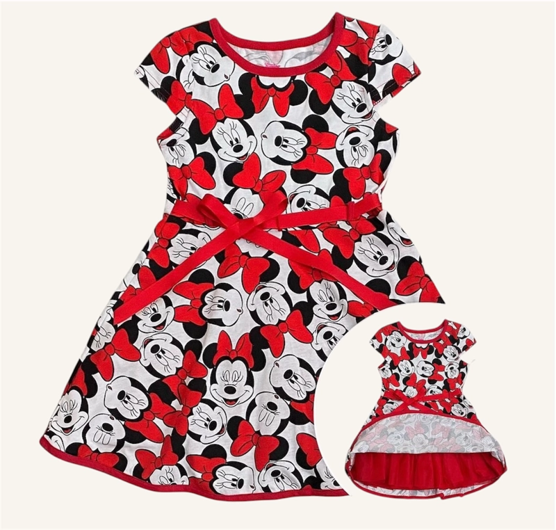 VESTIDO ALGODON NIÑA DISNEY ROJO MINNIE - 4