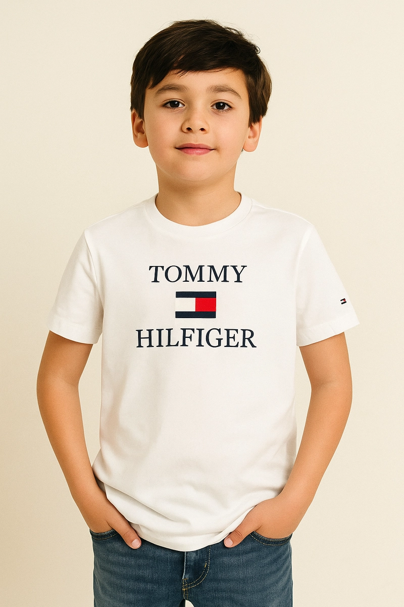 POLERA ALGODÓN NIÑO TOMMY HILFIGER BLANCO - 1