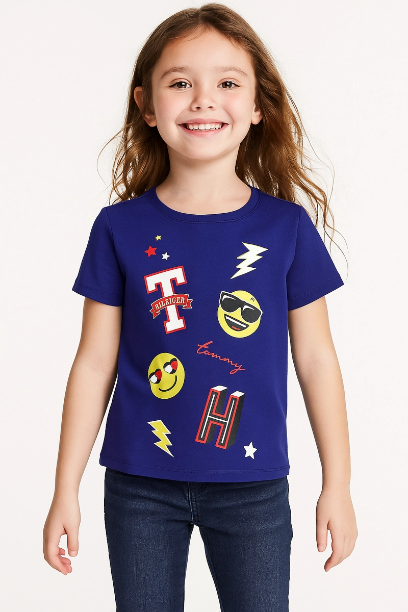 POLERA ALGODÓN NIÑA TOMMY HILFIGER AZUL - 1