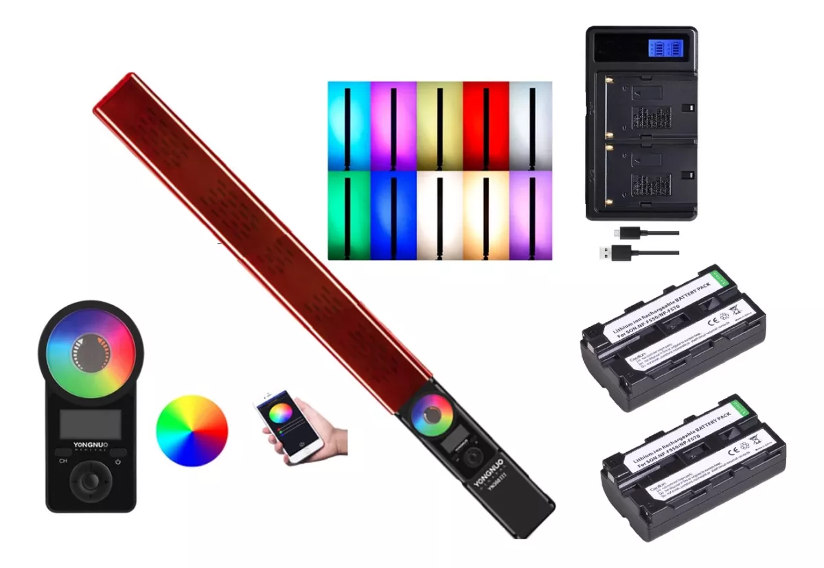 FOCO BARRA LED YONGNUO YN360III RGB + 2 BATERÍAS + CARGADOR - 1