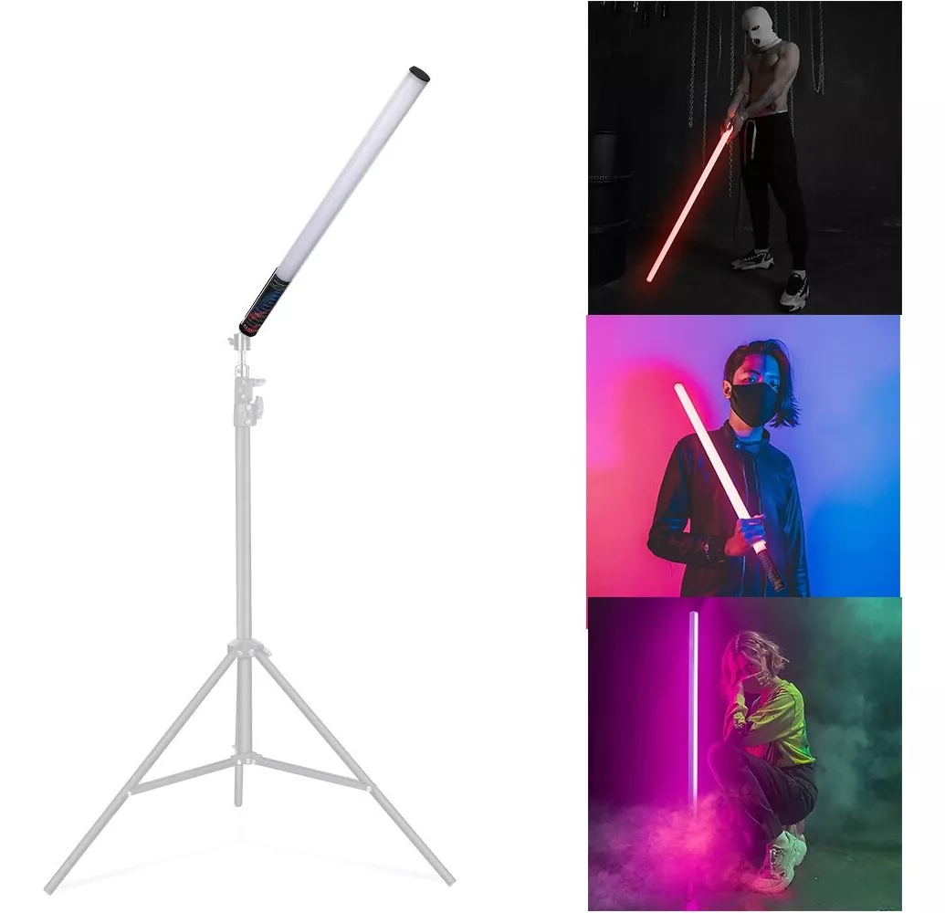 KIT 2 TUBOS RGB 120CM BATERÍA INTEGRADA LUXCEO + 2 ATRILES - 4