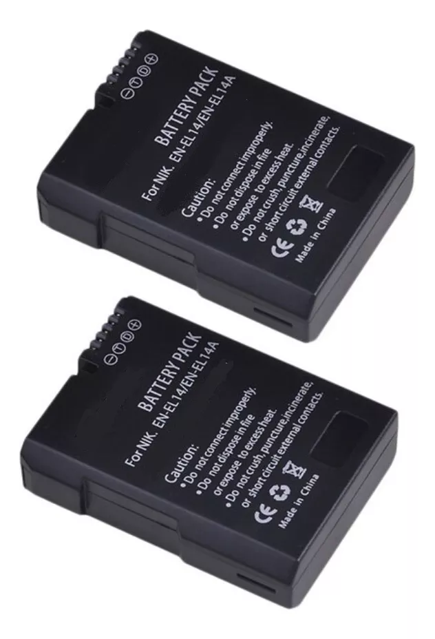 2 BATERIAS NIKON ENEL14 D3100 D3200 D3300 D5100 D5200 ALTERN - 1