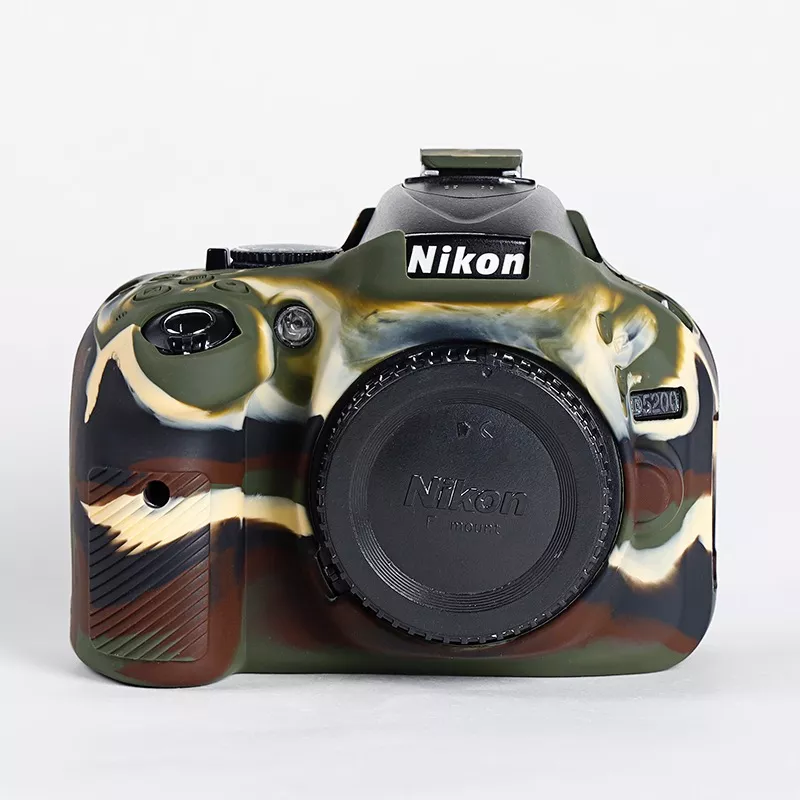 FUNDA SILICONA PARA NIKON D5100 D5200 COLOR MILITAR - 1