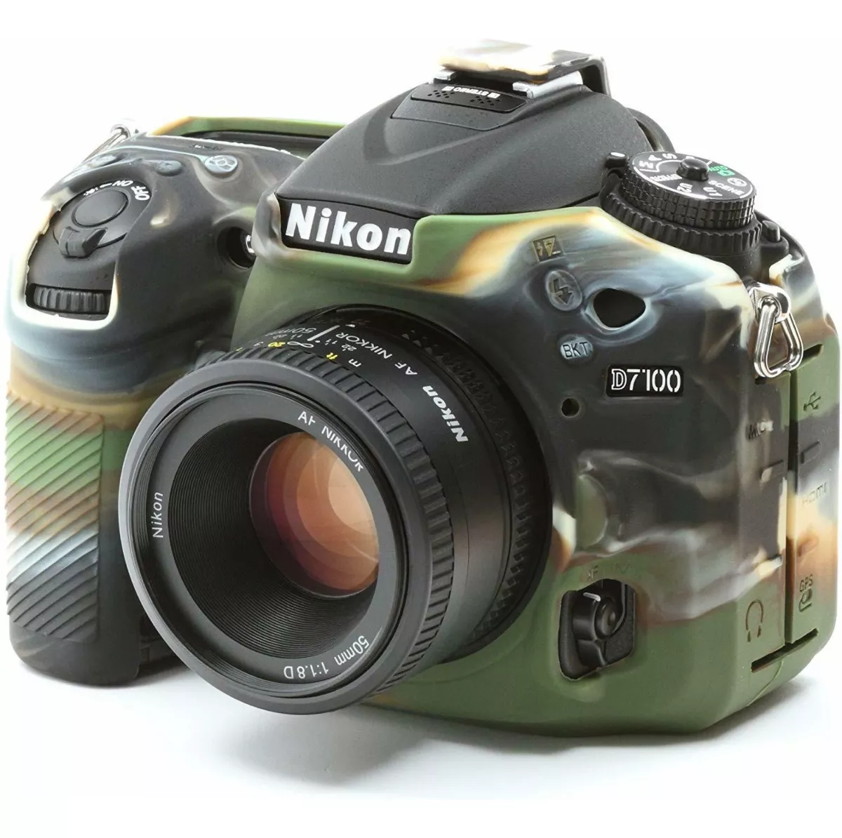 FUNDA SILICONA PARA NIKON D7100 D7200 COLOR MILITAR - 1