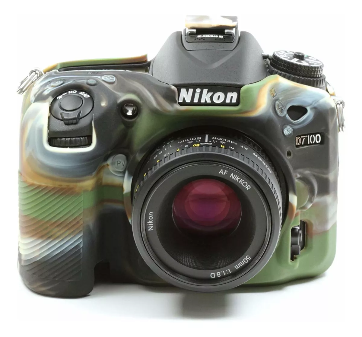 FUNDA SILICONA PARA NIKON D7100 D7200 COLOR MILITAR - 3
