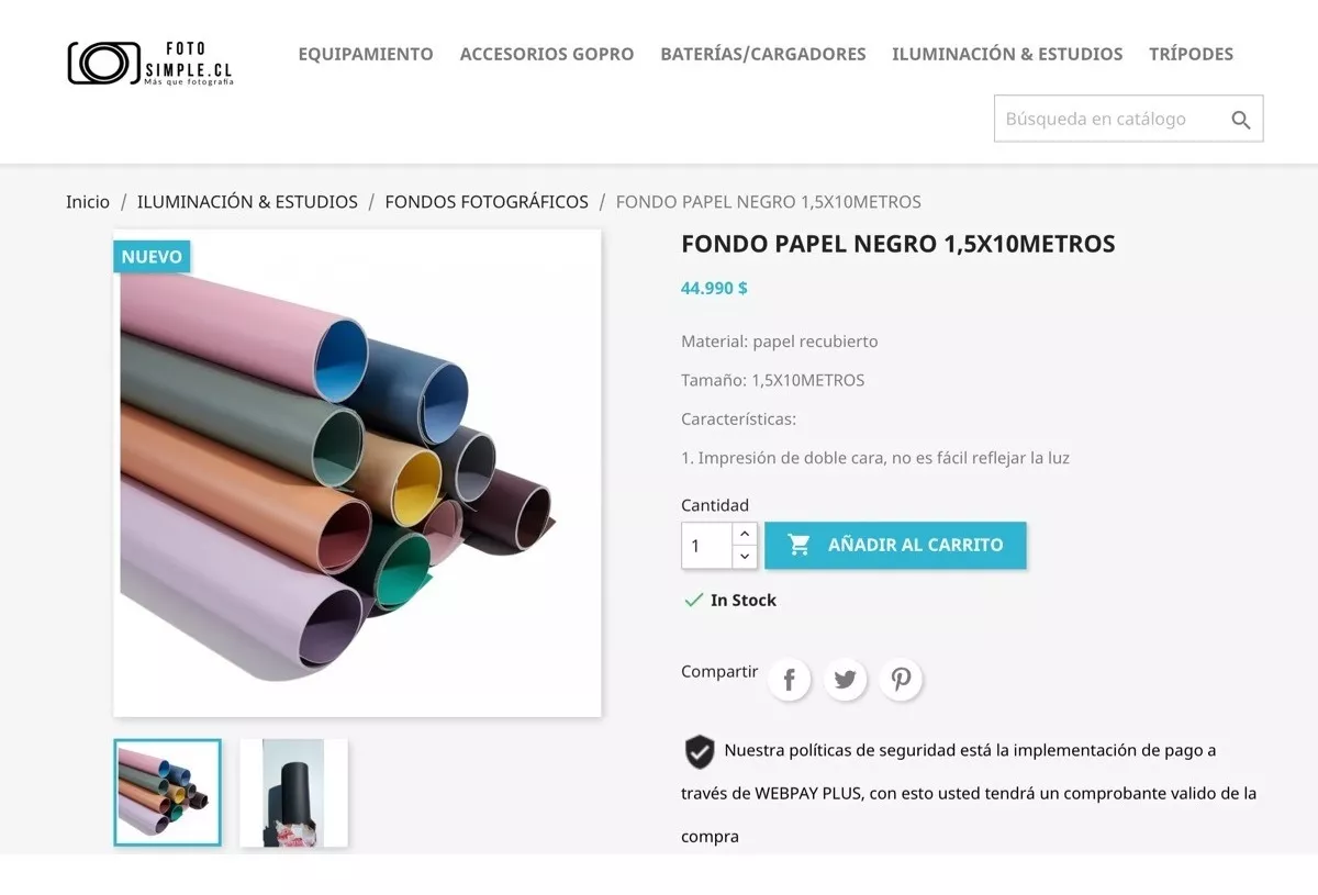 FONDO PAPEL 1,5X10METROS NEGRO FOTOGRAFÍA - 3