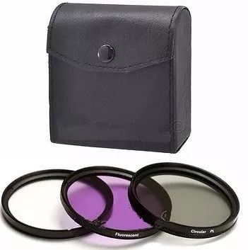 KIT FILTROS UV POLARIZADOR Y FLUORESCENTE DE 67MM + PARASOL - 2