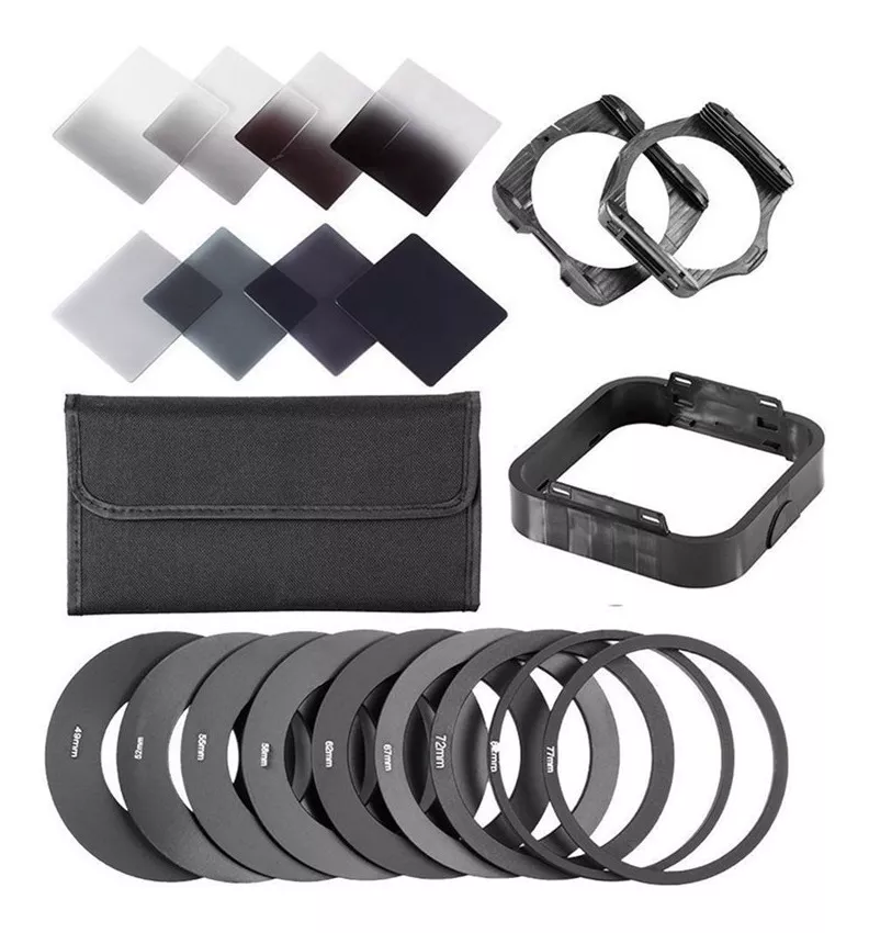 KIT FILTROS TIPO COKIN ND + ADAPTADORES  NIKON CANON SONY - 1