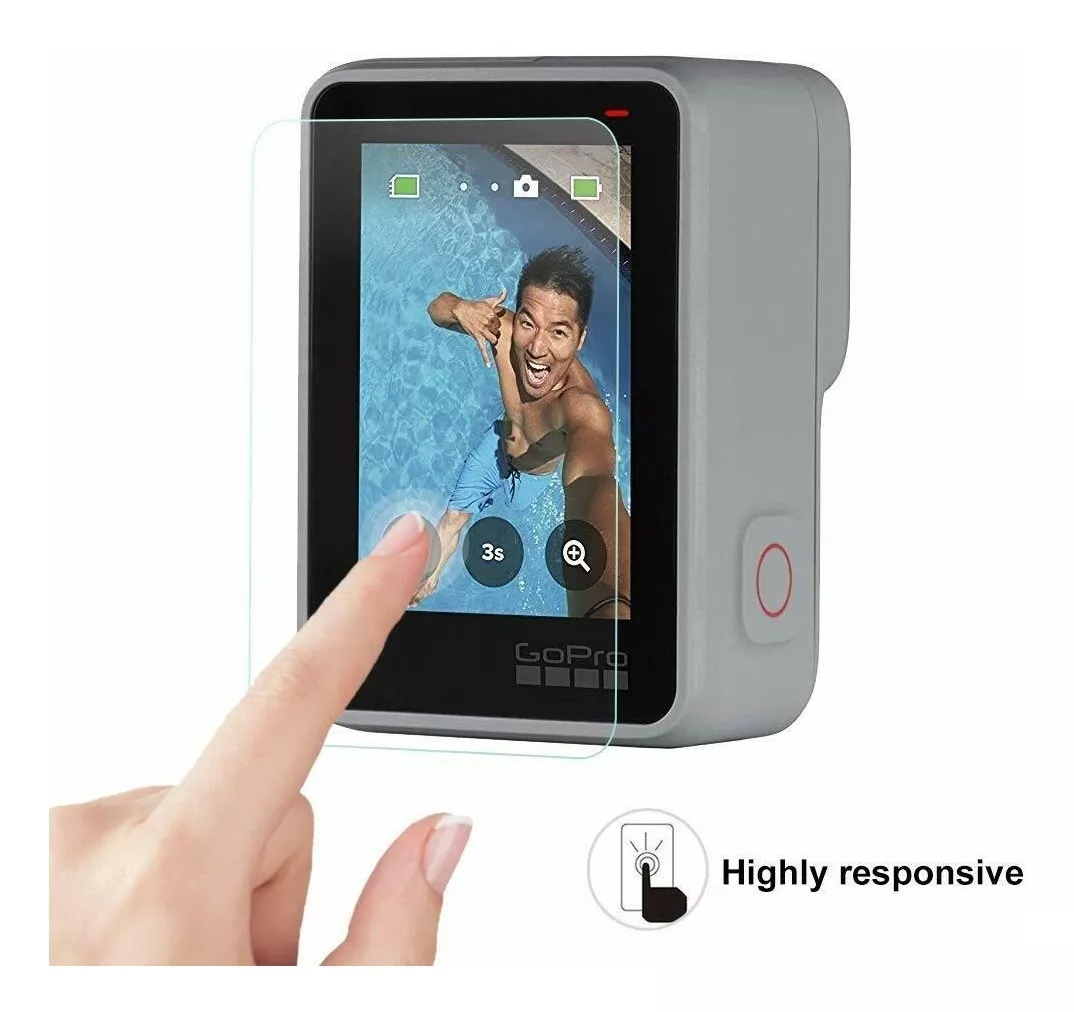 PROTECTOR PANTALLA LENTE VIDRIO TEMPLADO GOPRO 7 WHITE SILVE - 3