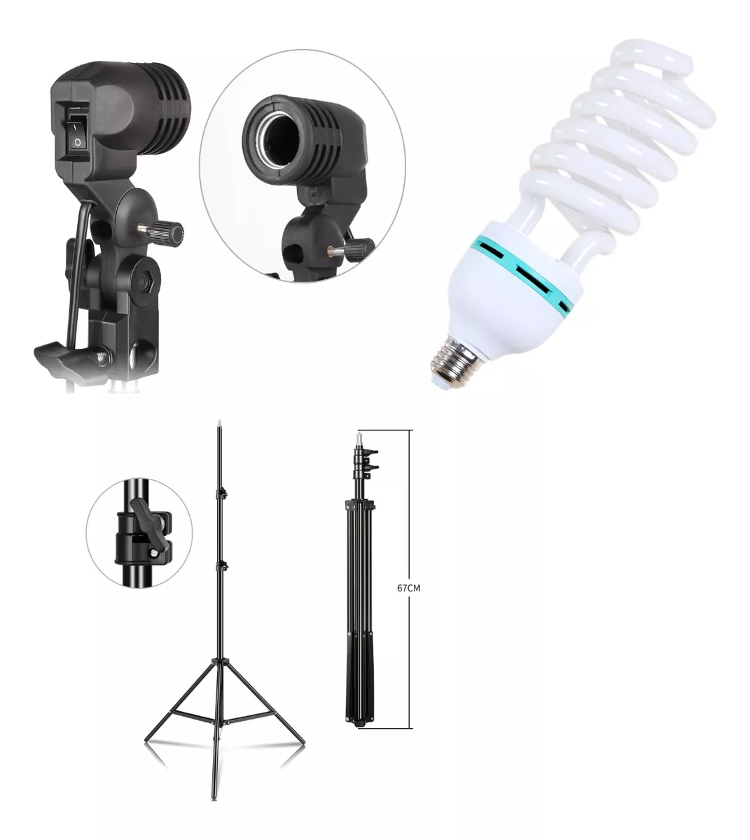 SOQUETE PARA AMPOLLETA E27 + AMPOLLETA 125W + ATRIL - 1
