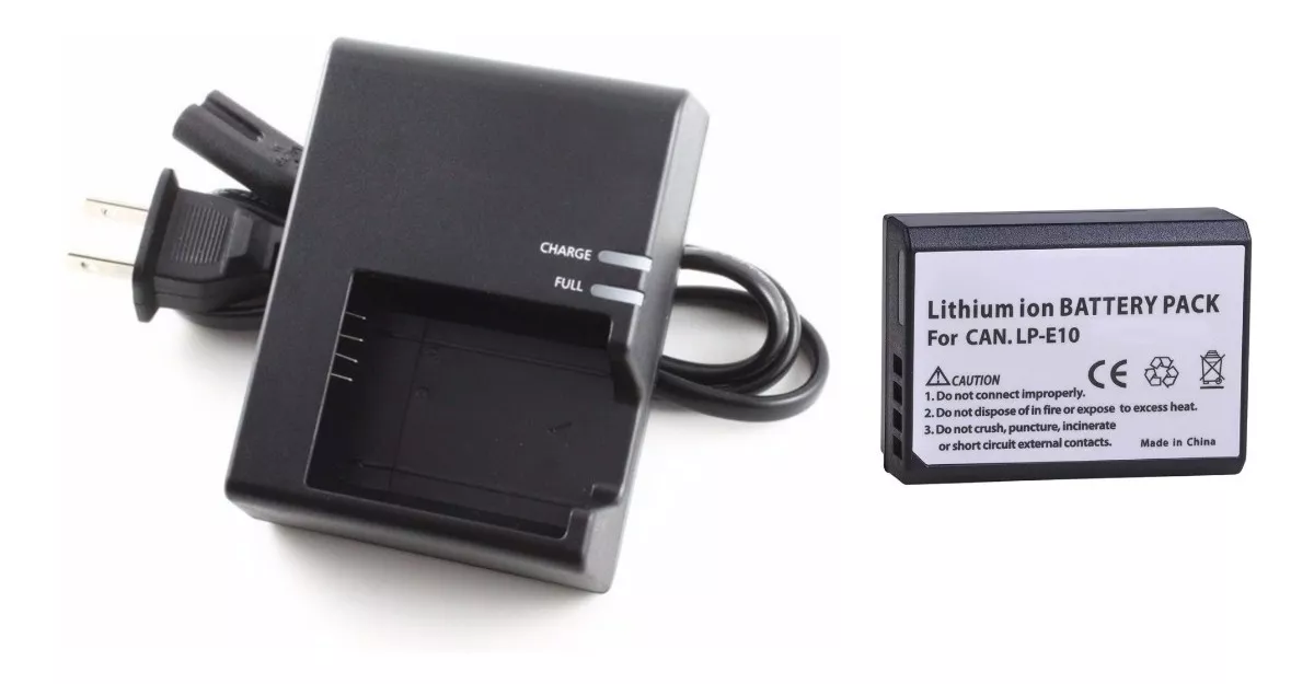 CARGADOR LCE10 + BATERÍA LPE10 CANON T3 T5 T6 ENVIAMOS A TOD - 1