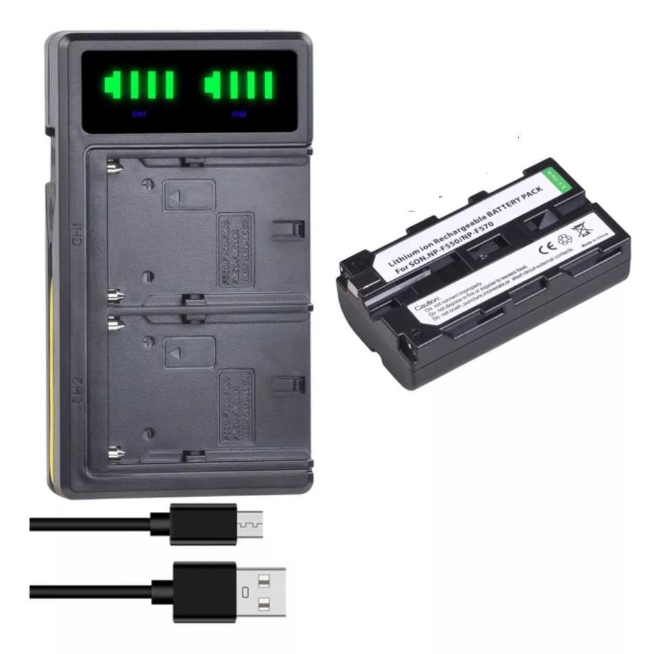 BATERÍA NP-F550 NP-F570 + CARGADOR DOBLE BC-VM10 ALTERNATIVA - 1