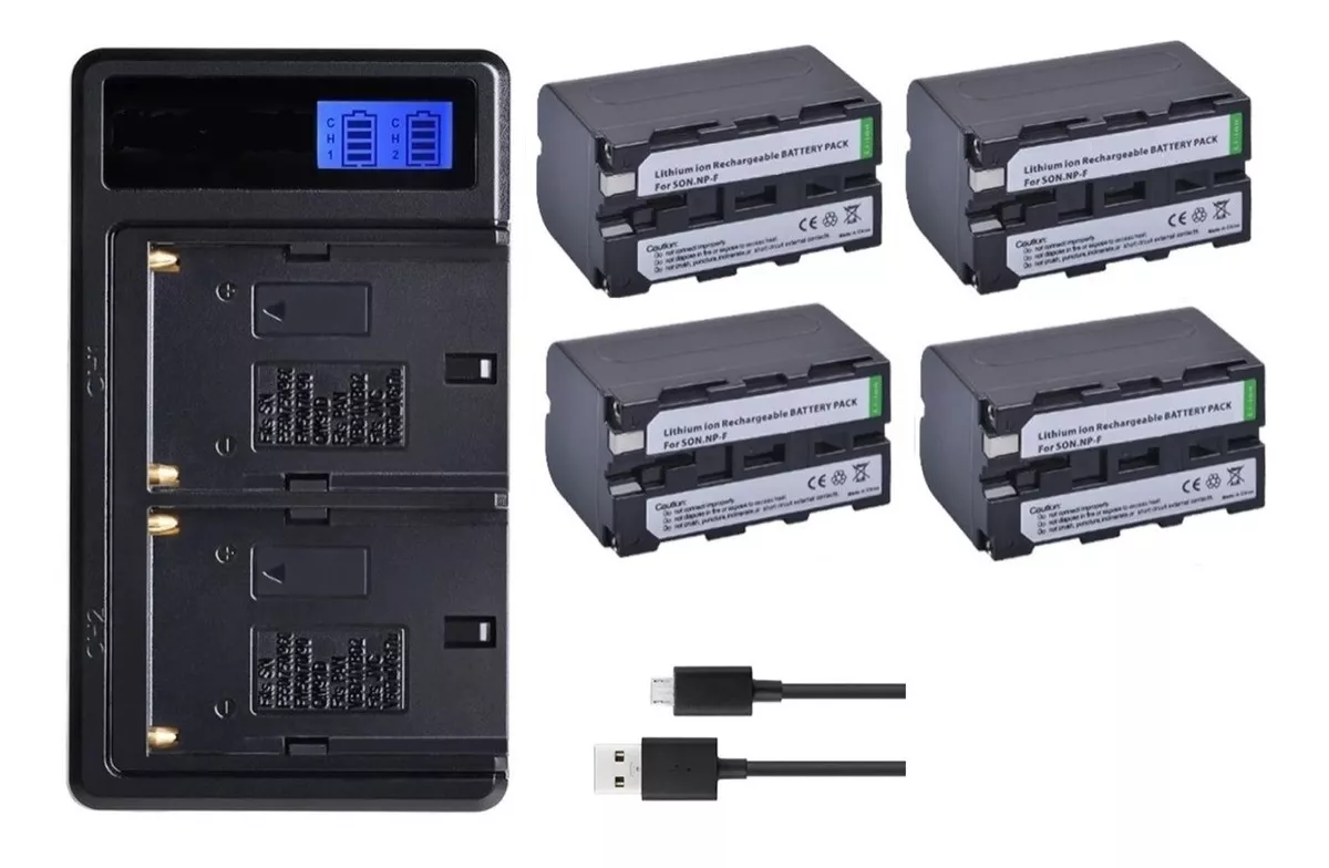 4 BATERÍA NP-F970 + CARGADOR BC-VM10 DOBLE SONY ALTERNATIVA - 1