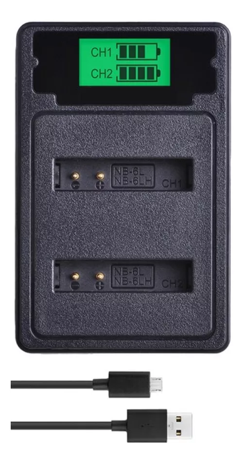 CARGADOR DOBLE CB-2LYE CANON ALTERNATIVO PARA NB-6L - 1