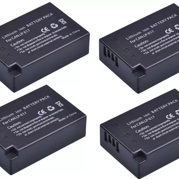4 BATERÍAS LP-E17 ALTERNATIVA CANON T6I T7I T6S 77D M3 M5 M6 - 1