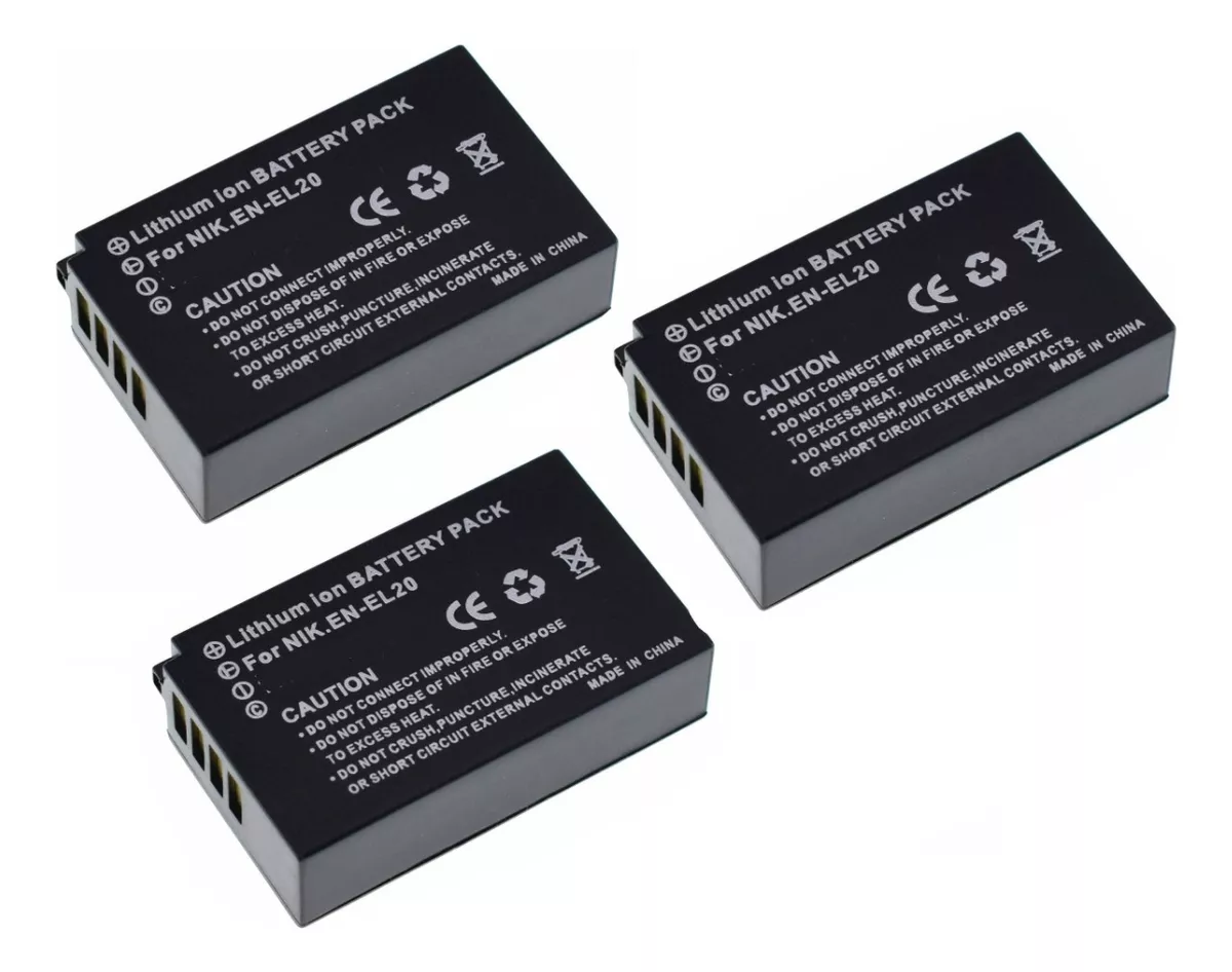 3 BATERÍA ALTERNATIVA EN-EL20  NIKON 1 J1 J2 J3 ENVIAMOS A T - 1