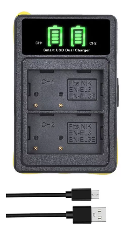 CARGADOR DOBLE MH-18A ALTERNATIVO NIKON BATERÍA EN-EL3E - 1