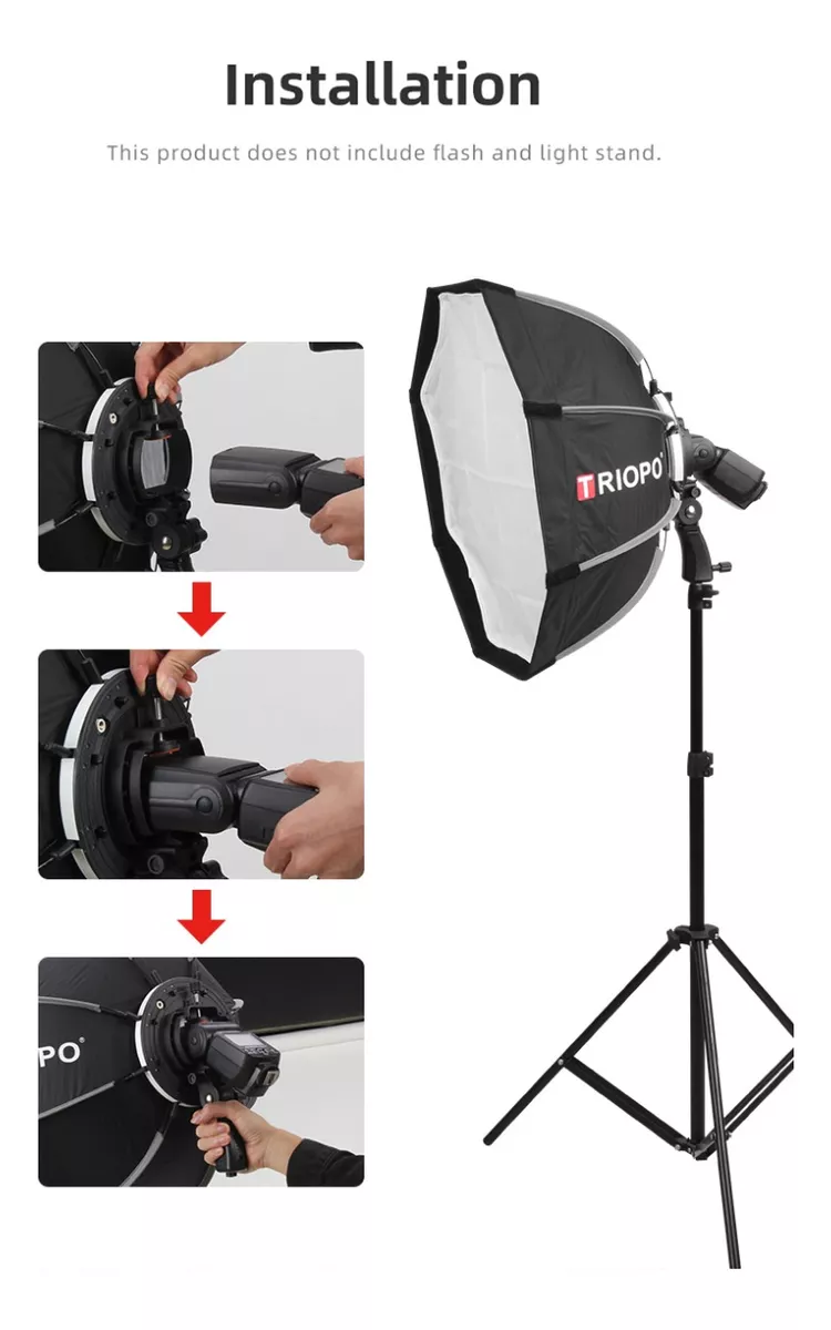 SOFTBOX OCTAGONAL TRIOPO 120CM KS2-120 + ATRIL - 2