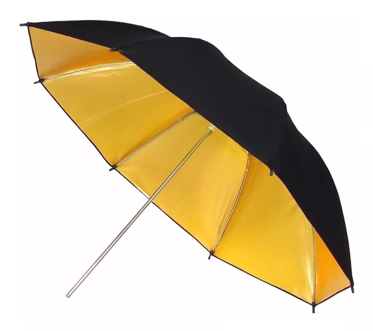 PARAGUAS 83CMS REFLECTOR DIFUSOR NEGRO DORADO - 1