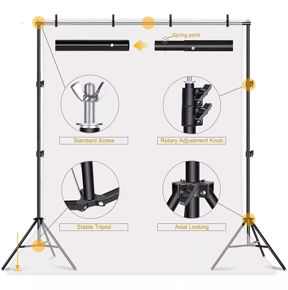 PORTATELÓN PARA FONDO FOTOGRÁFICO 2 X 3 METROS +BOLSO +PINZA - 3