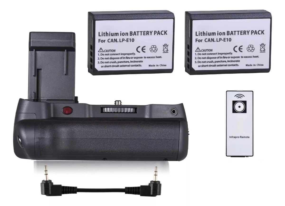 BATERÍA GRIP CANON T3 T5 T6 T7 + CONTROL + 2 BATERÍA ALTERNA - 1