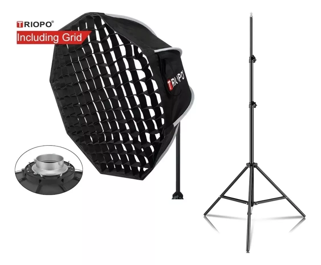 SOFTBOX TRIOPO 65CM BOWENS K2-65 + GRILLA + ATRIL - 1