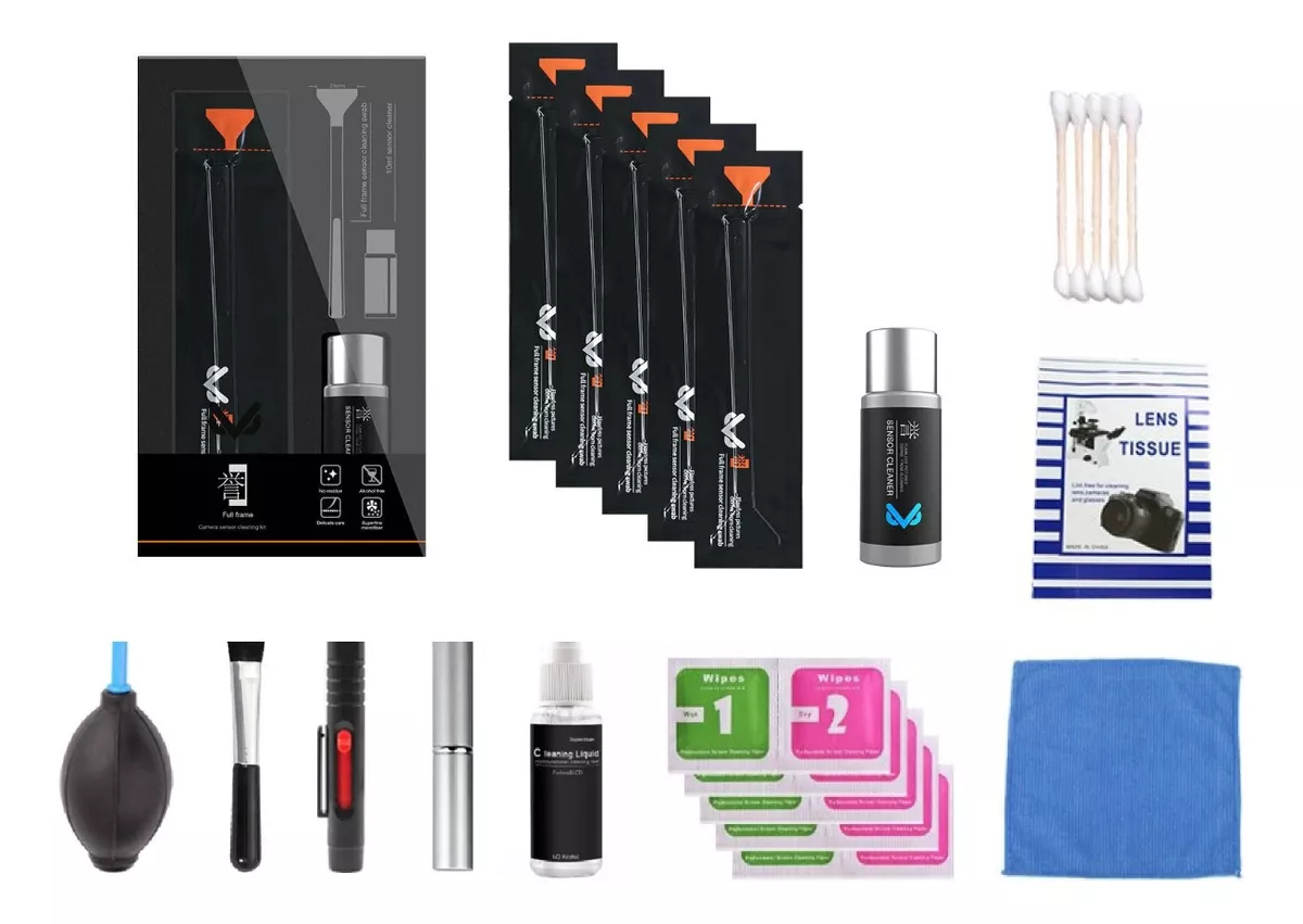 KIT LIMPIEZA SENSOR FULL FRAME MARCA VSGO + KIT LIMPIEZA EXT - 1