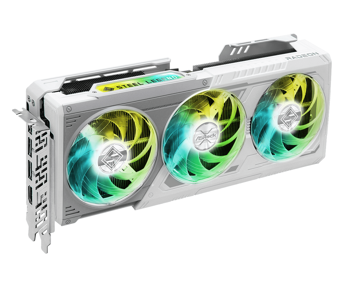 ASROCK RADEON RX 9070 XT STEEL LEGEND 16G DDR6 3XFAN BLANCA - 3