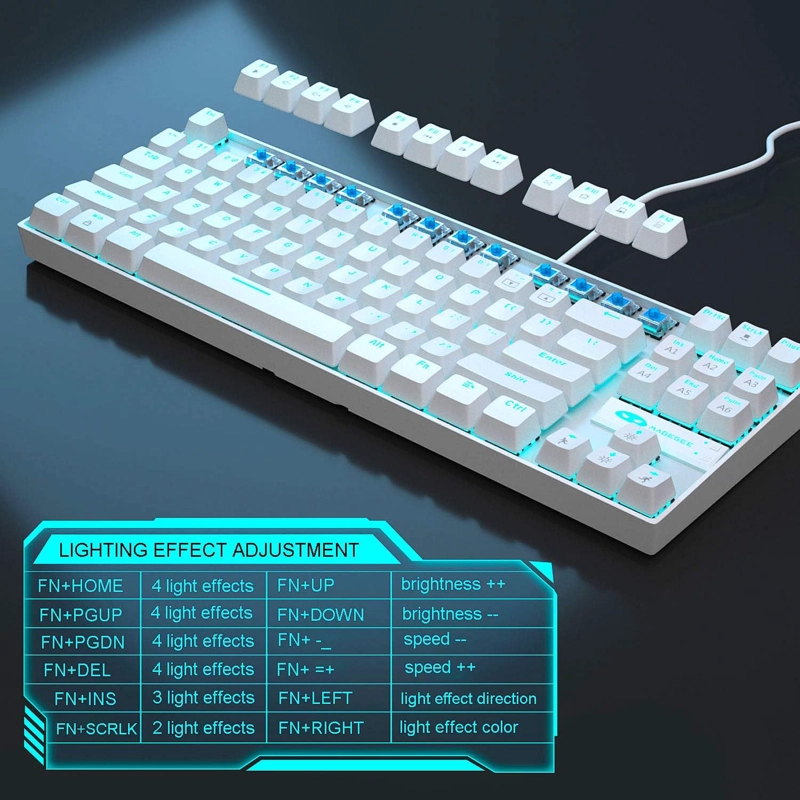 MAGEGEE TECLADO MECANICO MK-STAR  - BLANCO - BLUE SWITCH- ESPAÑOL - 2