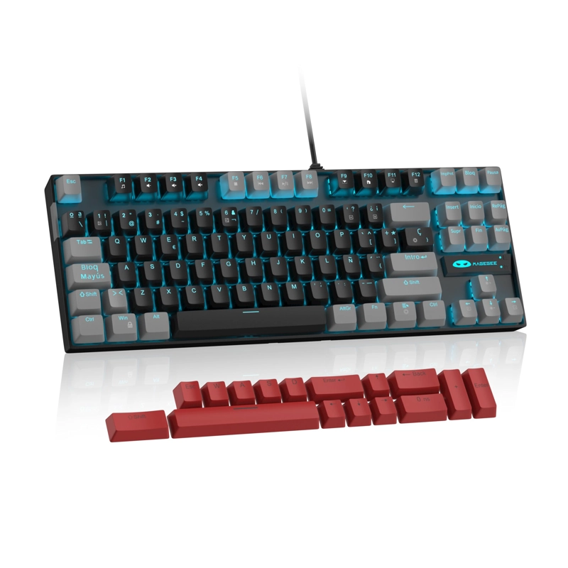 MAGEGEE TECLADO MECANICO MK-STAR  - GRIS CON NEGRO - RED SWITCH - ESPAÑOL - 2