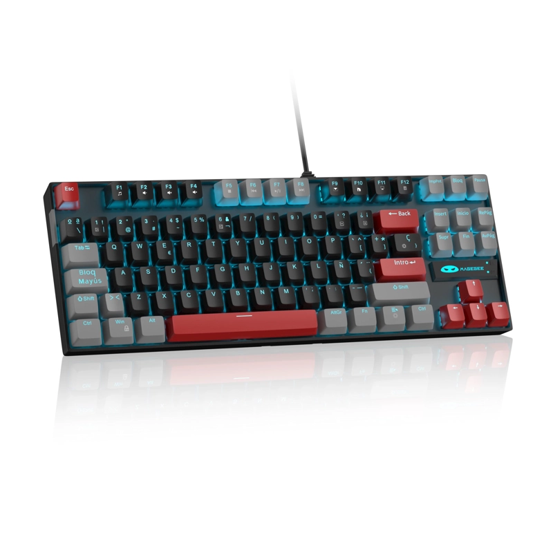 MAGEGEE TECLADO MECANICO MK-STAR  - GRIS CON NEGRO - RED SWITCH - ESPAÑOL - 3
