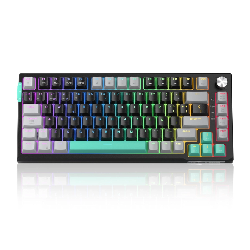MAGEGEE TECLADO MECANICO SKY81 - GRIS NEGRO CELESTE - INALAMBRICO ESPAÑOL - 3