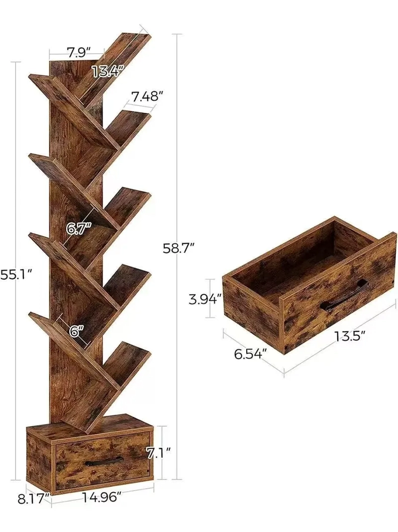 REPISA LIBRERO DE ARBOL ORGANIZADOR DE LIBROS ALTO 147CM - 4