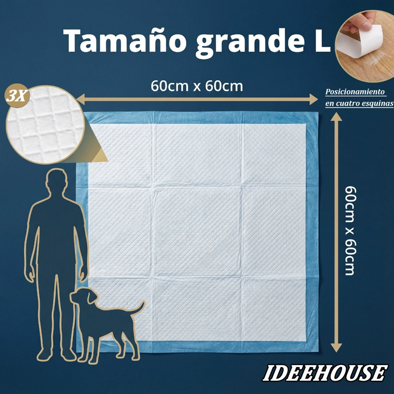 100 PAÑALES SABANILLAS MASCOTAS PERROS 60X60 CM - 8