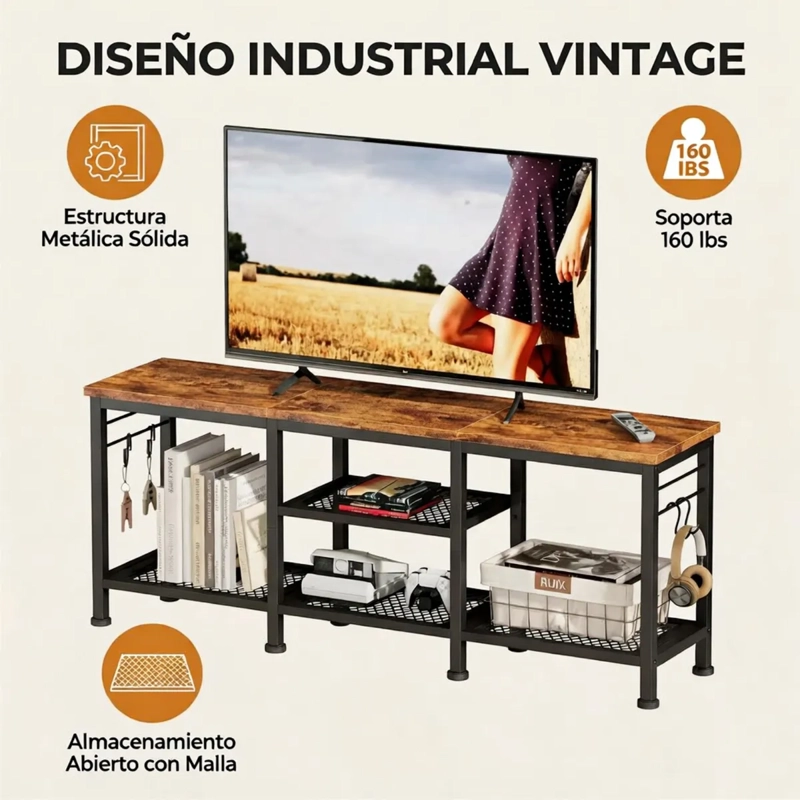 RACK TV METALICO HEAVY-DUTY ARRIMO INDUSTRIAL 118CM - 3