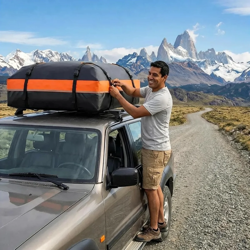 BOLSO PORTA EQUIPAJE IMPERMEABLE PARA TECHO DE AUTO 425L - 2