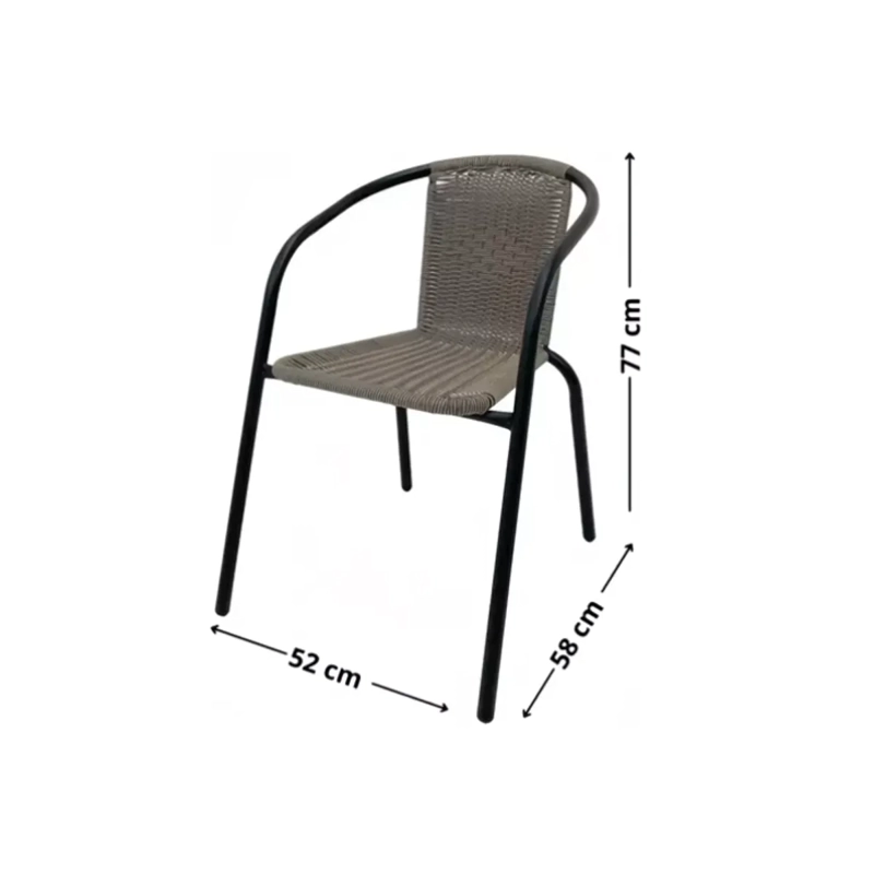 JUEGO TERRAZA COMEDOR CON 4 SILLAS RATAN CAFE OSCURO - 3