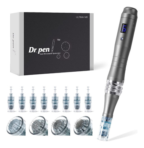 DERMAPEN DR PEN M8 INALÁMBRICO + 10 REPUESTOS EXTRA - COLOR_80: ACERO