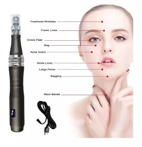 DERMAPEN DR PEN M8 INALÁMBRICO + 10 REPUESTOS EXTRA - COLOR_80: ACERO