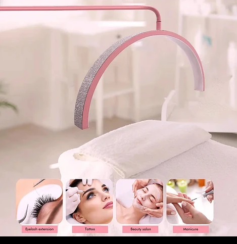 LAMPARA MEDIA LUNA BRILLOS ,CON CONTROL Y SOPORTE DE CELULAR - 1