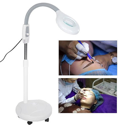 LUPA CON LUZ LED CON PEDESTAL Y RUEDAS - 2