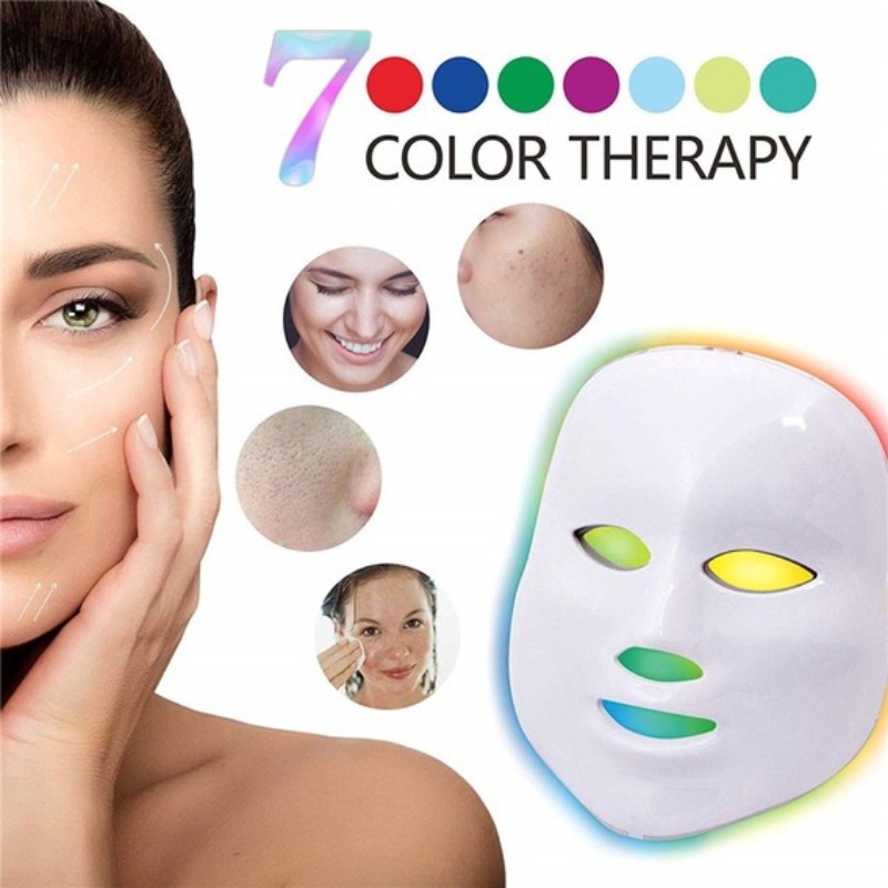 MÁSCARA DE TERAPIA DE LUZ FACIAL LED 7 COLORES FOTOTERAPIA - 2