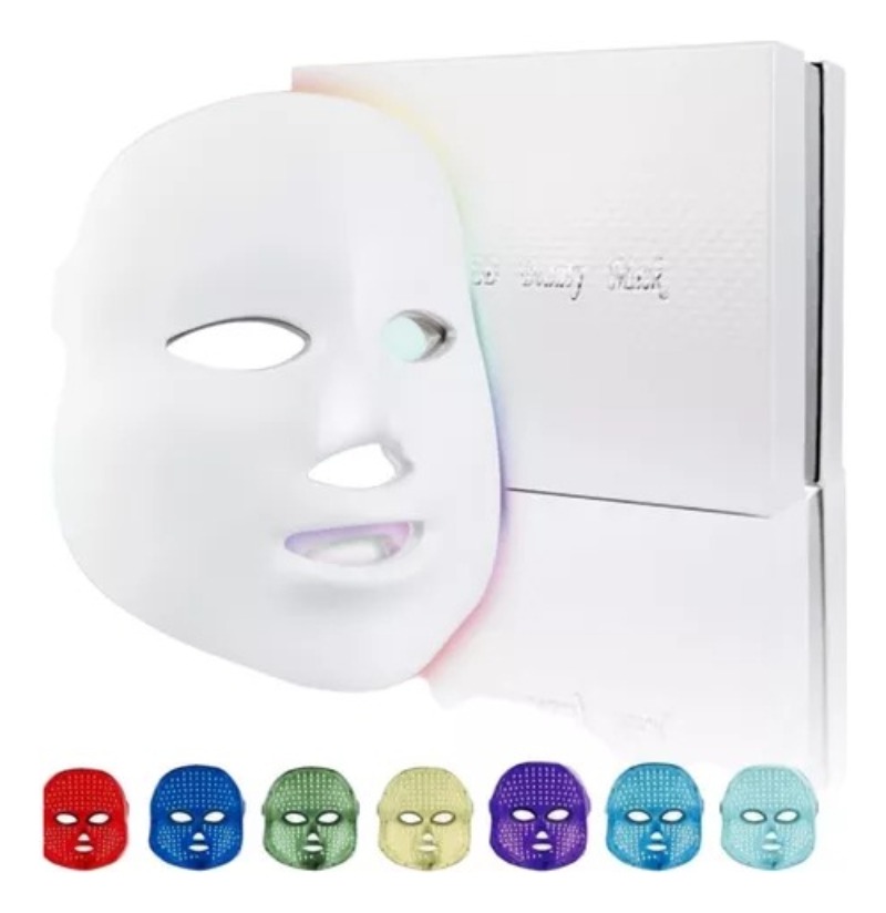 MÁSCARA DE TERAPIA DE LUZ FACIAL LED 7 COLORES FOTOTERAPIA - 7