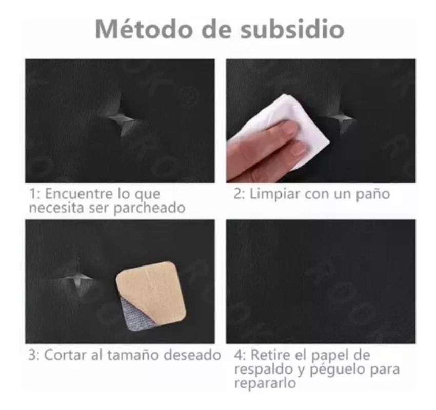 PARCHE ADHESIVO CUERO 30X20 SOFÁS REPARACIÓN MORADO - 3
