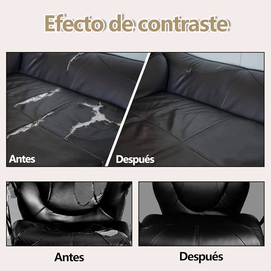 PARCHE ADHESIVO 30X20CM REPARACIÓN CUERO CUERINA TRABAJOS NEGRO - 5