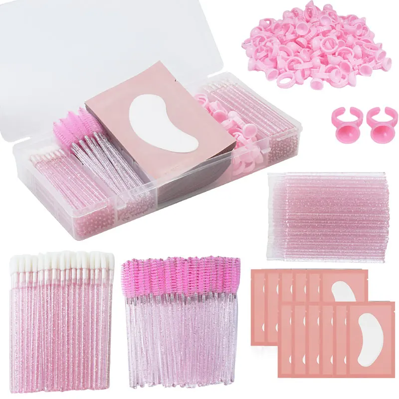 CONJUNTO COLOR ROSADO DE EXTENSIONES DE PESTAÑAS CON CAJA - 1