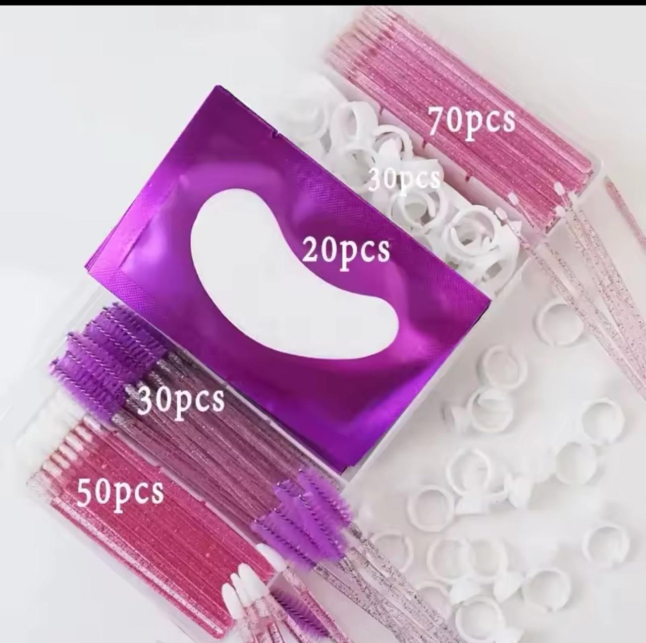 CONJUNTO COLOR ROSADO DE EXTENSIONES DE PESTAÑAS CON CAJA - 3