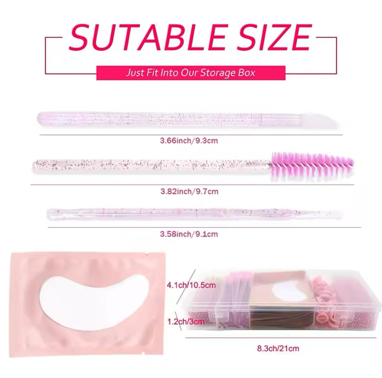 CONJUNTO COLOR ROSADO DE EXTENSIONES DE PESTAÑAS CON CAJA - 4