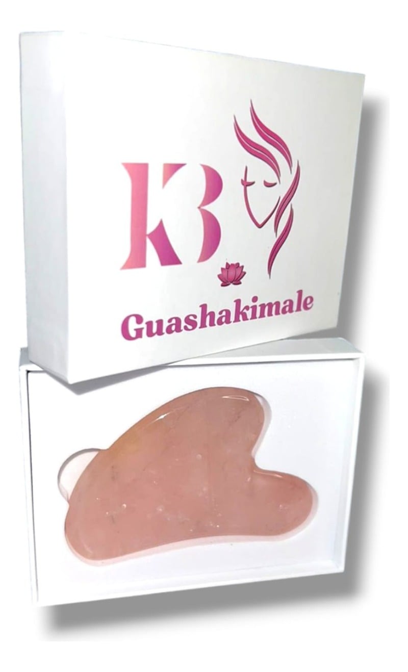 CUARZO ROSA GUA-SHA MASAJEADOR FACIAL LINFÁTICO - 1
